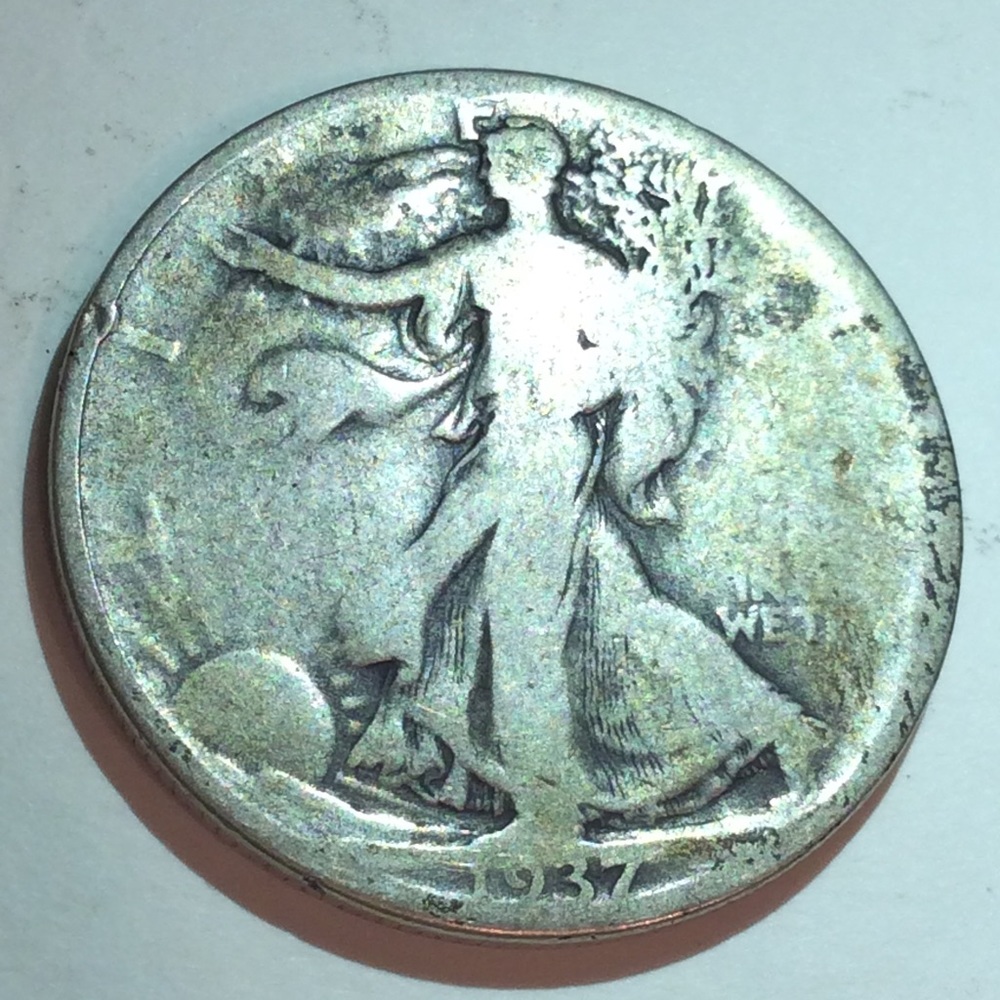 Rare 1937D Low Mintage Walking Liberty Silver Half Dollar- Only 1.6 Million Made